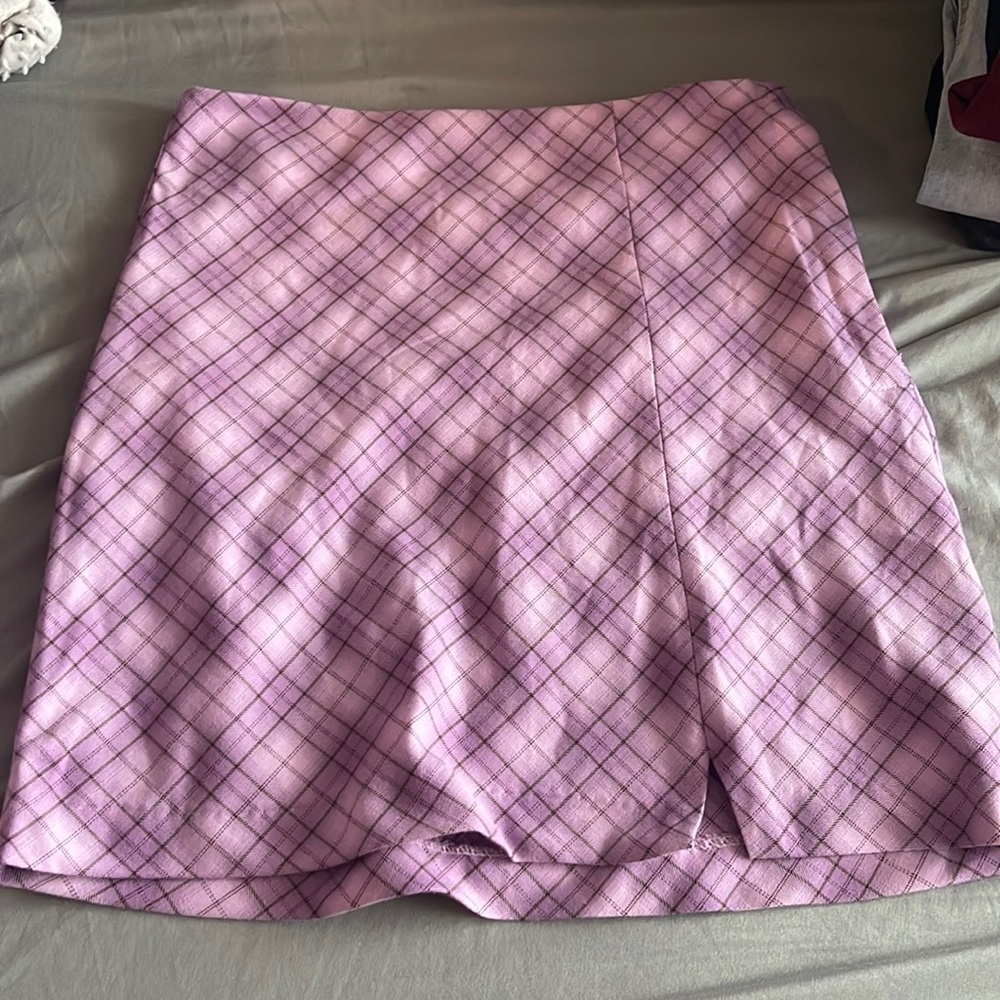Purple Plaid Skirt